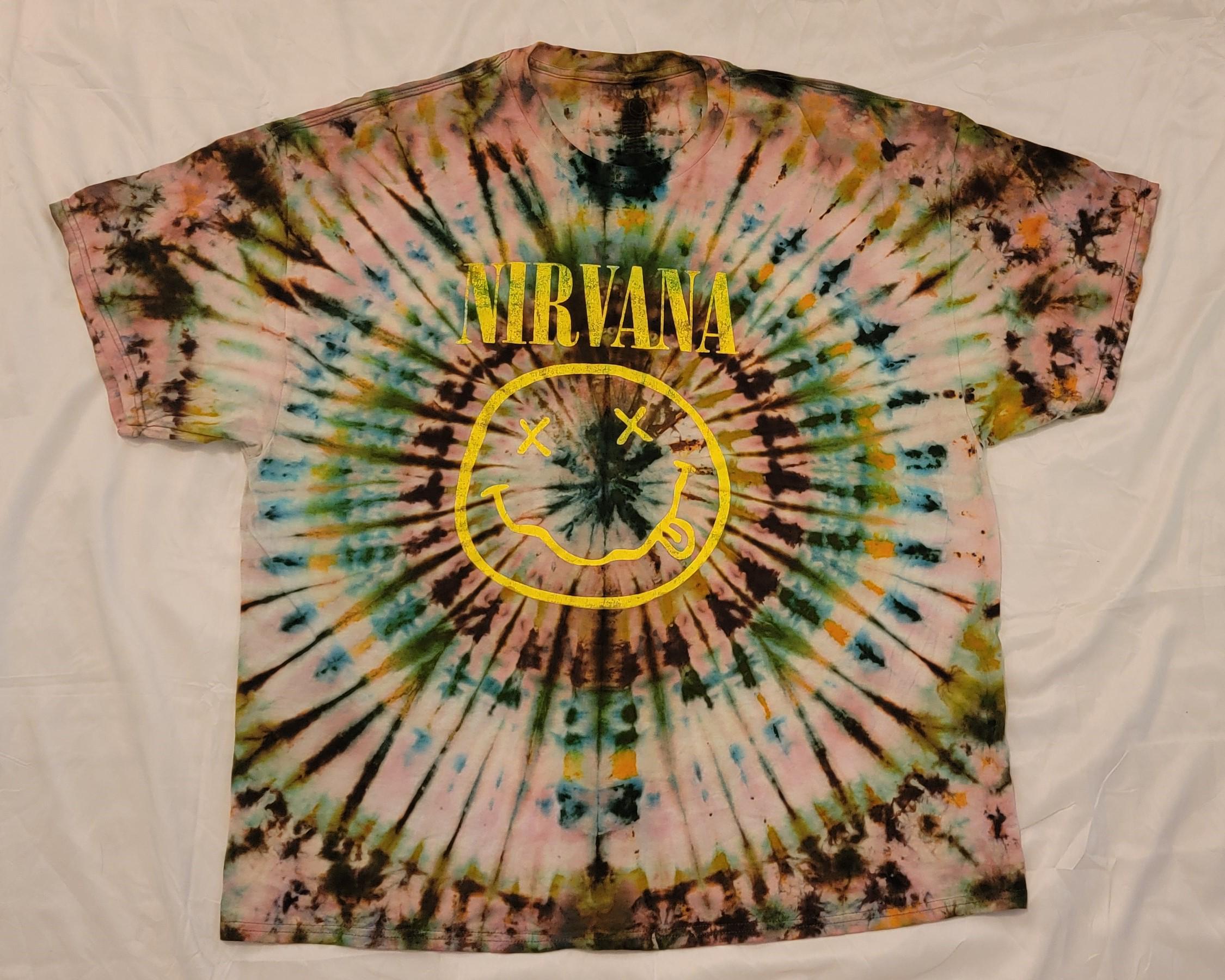 【SATIIIZ】Mek Nirvana Dyeing Short Sleeve T-Shirt Tie Dye Nirvana Shirt - Etsy