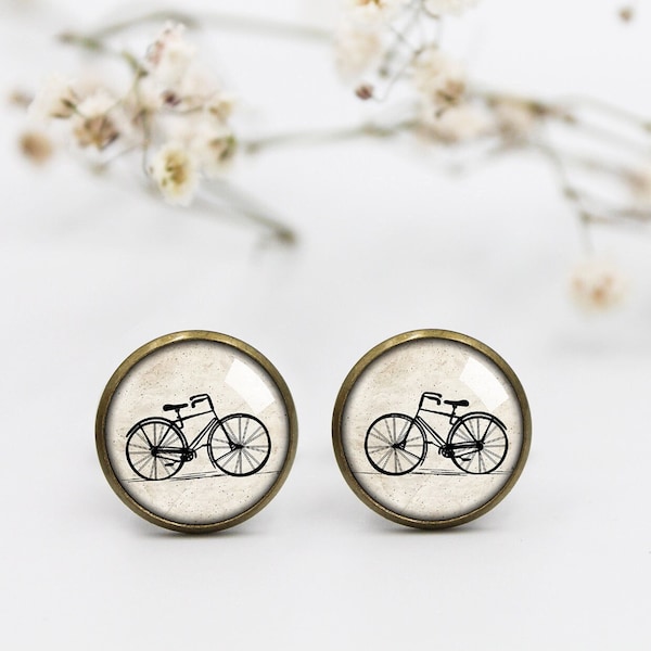 Bicycle Cufflinks, Mismatch Cufflinks, Bike Cufflinks, Cyclist Gift Idea, Vintage Bicyclist Gift.  Road Bike Cuff Links, Gift for Men