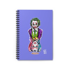 Purple Joker/Harley Quinn Pop Art Spiral Lined Notebook