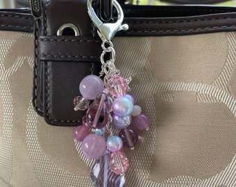 Purple star purse bag charm