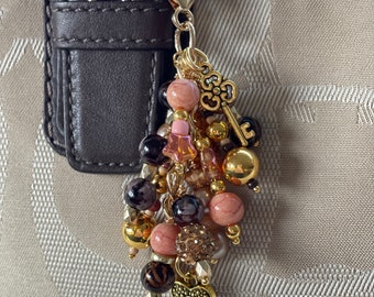 Heart lock & key purse bag charm