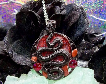 Lilith snake necklace, Lilith jewelry, Lilith Necklace, Pagan Goddess Necklace, Occult Goddess necklace