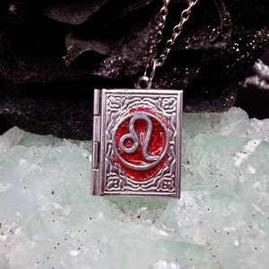 Leo Necklace, Leo Locket, Leo Jewelry, Fire Sign Necklace, Fire Sign Jewelry, Leo Herbal blend, Zodiac sign necklace