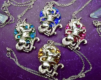 Unicorn Necklace, Unicorn Pendant, Protection Amulet, Herbal blend necklace, Unicorn jewelry