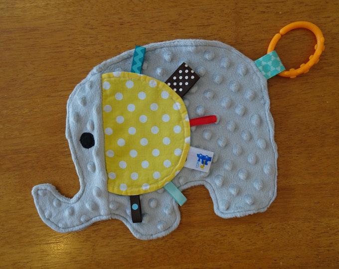 Sensory Elephant Pattern Elephant Sensory Baby Toy, Elephant Lovey, Crinkle Baby Toy, Security ...