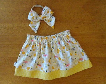 Bumble Bee Baby Skirt and Bow, Yellow Infant Skirt, Bumble Bee Baby Outfit, First Birthday Outfit, Baby Girl Bumblebee, Baby Shower Gift