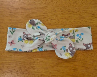 Deer Baby Headband, Woodland, Fawn Baby Headband, Bird, Floral, Flower, Butterfly, Baby Girl Bow Headband, Top Knot Headband, Baby Girl Gift
