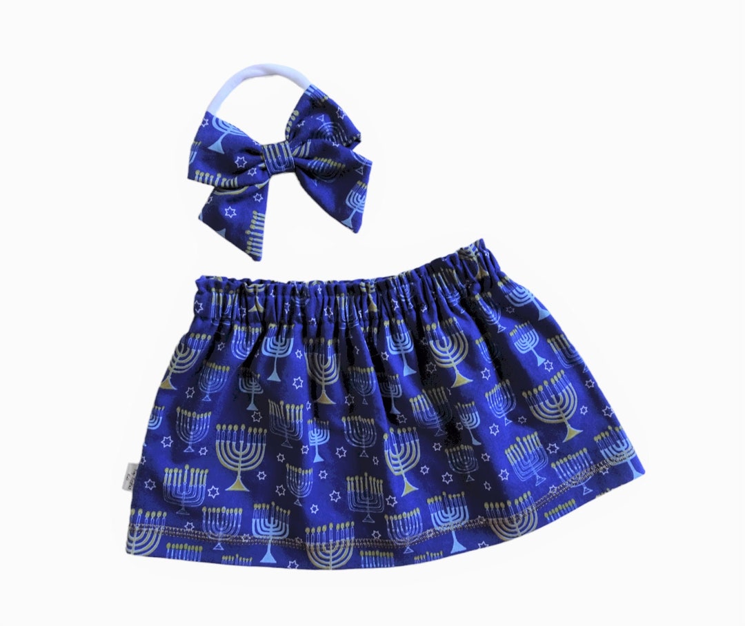 Hanukkah Menorah Baby Skirt and Headband Set, Chanukah, Star of David ...