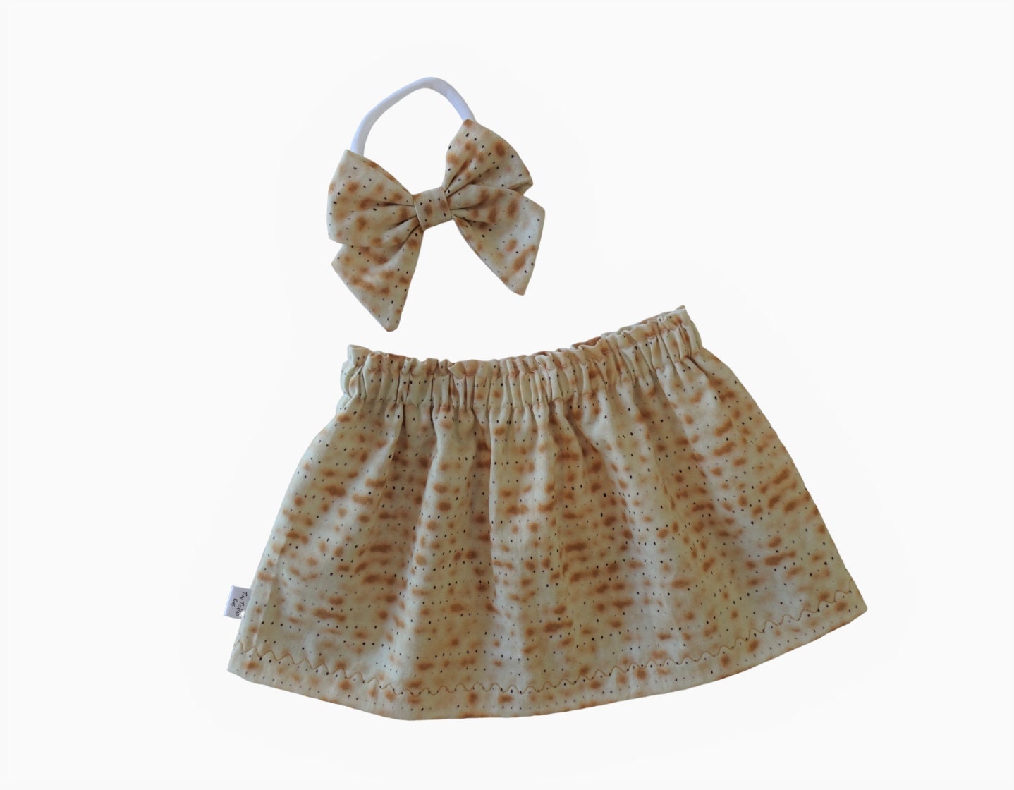 Matzah Baby Skirt and Headband Set, Matzo, Passover, Baby Girl Clothing, Jewish Feasts, 1st Passover, Matzah Skirt, Clothing Set, Newborn