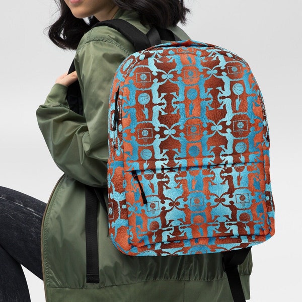 Dunk Fusion V2 - Trendy Urban Backpack with Basketball Art Print