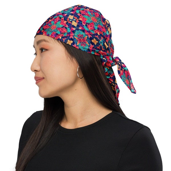 My Floral Romance V2: Embrace Elegance with an All-Over Print Bandana Inspired by Romantic Florals