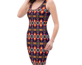 Emblem of Fire V1 - Vurige bodycon-jurk voor gepassioneerde stijl