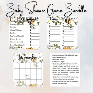 Baby Shower Game Bundle | Baby Shower Games | Bee Theme | Mom to Bee | Buzzing with Joy | Fun Shower Games | Printable Shower Games
