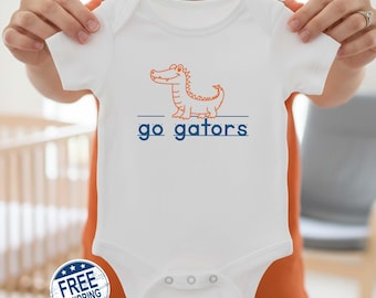 Go Gators babyrompertje: handgetekend Florida Gators wedstrijdoutfit voor baby's