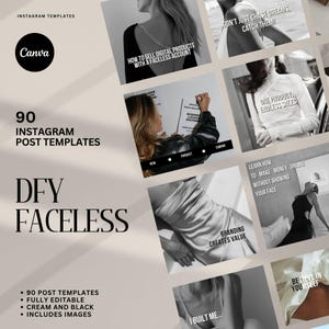 Canva Digital Marketing Templates, Faceless Marketing, Done For You Templates Master Resell Rights, Social Media Manager, Canva Instagram