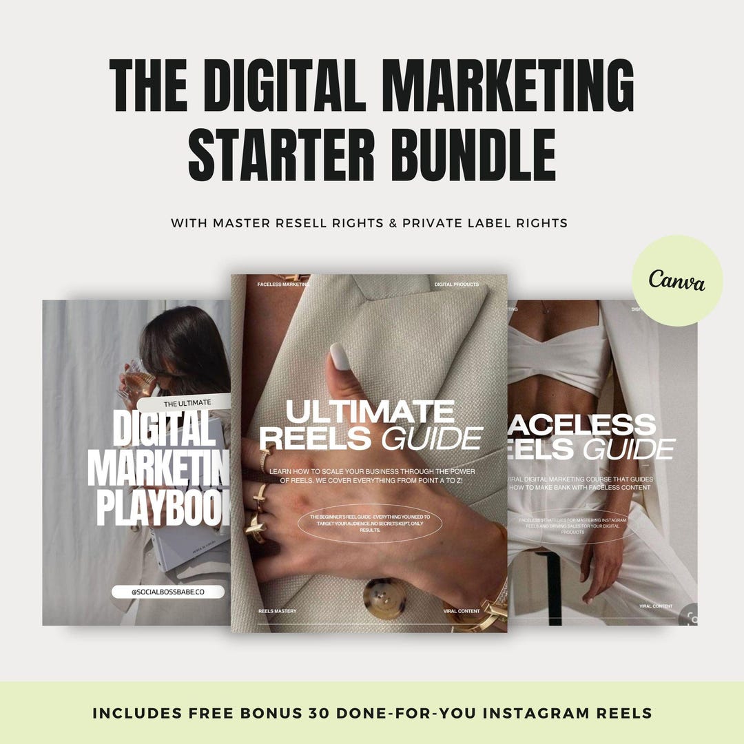 Digital Marketing Ebook Bundle: Instagram Reels Guides (MRR) - Etsy