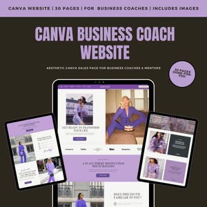 Coaching Templates, Canva Website Template, Coaching Website Template, Landing Page Coaching Business Website, Canva One Page Website