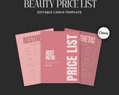 Editable Beauty Salon Price List Template Canva (Printable)