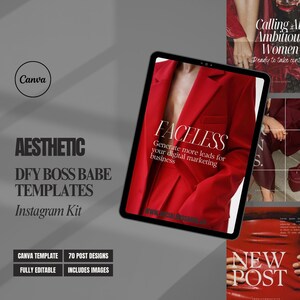 Social Media Templates | Instagram Content Templates | Small Business Template | Canva Designs | Red Minimalist Aesthetic Digital Marketing