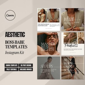 Social Media Templates, Canva Social Media, Social Media Manager Template, Digital Marketing, Canva Instagram Templates, Faceless Marketing