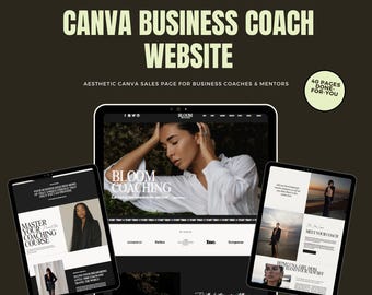Canva Coaching Website Template: 40 Page Business Coach Website