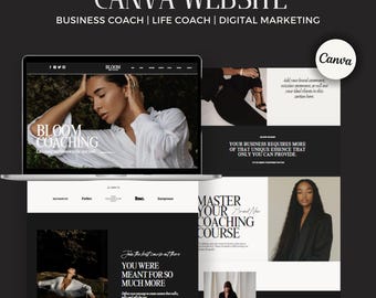 Bloom Coaching Website Template: Canva Sales Page Design (Digital Download)
