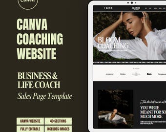Bloom Coaching Website Template: Canva Sales Page for Therapists