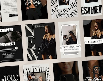 Aesthetic Instagram Templates Digital Marketing | 100 Customizable Canva Post Templates for Business Coaches Master Resell Rights UBC Course