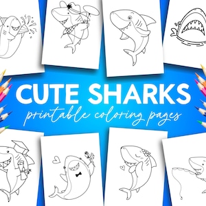Cute Shark Printable Coloring Pages. Kids Baby Shark Coloring Pages Sharks Printable Activity Sheets Easy Baby Shark Sea Life Under Water