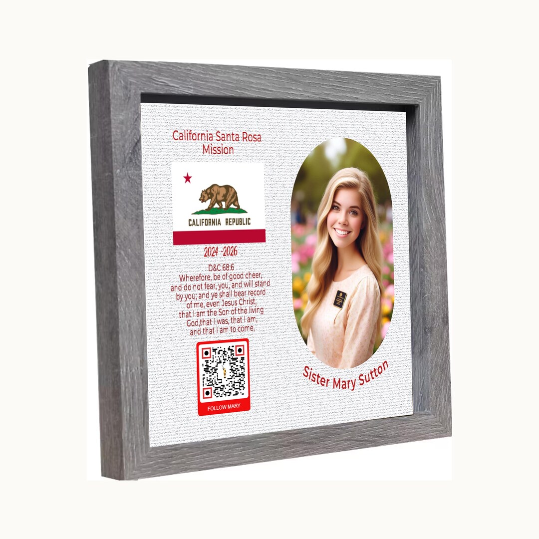 8x8 Custom Personalized Plaque Shadow Box Missionary Plaque Print QR ...