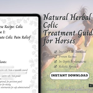 Natural Herbal Colic Treatment Guide for Horses - Digital PDF Download