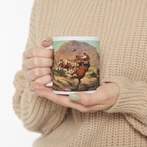 Tazza in ceramica personalizzabile Longhorn Drama Vintage Western Ranch Wild West Cowboy Horse Gift Ranch Western Decor Coffee Tea