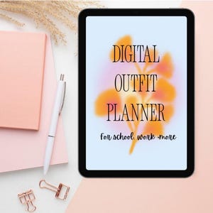 Dagelijkse outfitplanner | Digitale kastopberger | Kledingplanner | Sjabloon voor capsulegarderobe | Afdrukbare pdf-modeplanner