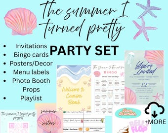 Afdrukbare TSITP-feestset – feestdecoratie zomerhorloge (digitale download)