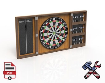 DIY Dartboard Case Cabinet Woodworking Dartbox Stand Plans PDF