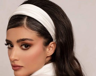 Handmade Satin Wide Headband: Comfortable Hair Accessory