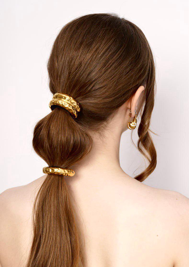 Metal Ponytail Holder - Hair Accessories - 18K Gold Plated  display picture 1