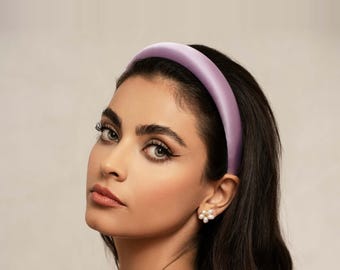 Satin Padded Headband, Handmade Elegant Hair Accessory for Wedding Guest, Comfortable Classic Headband, Gift for Her, 9 Colors
