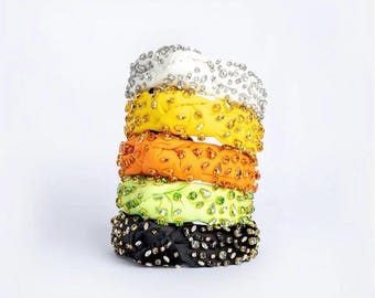 Crystal Headband - Top Knot Handmade Sparkly Hair Accessory