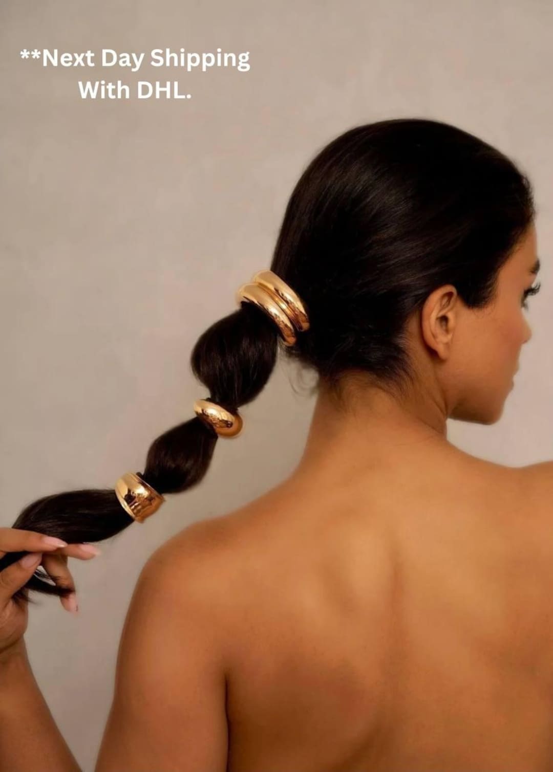 3 Goldene Haarmanschetten – Elastische Gothic-Haargummis Für Damen, Als Pferdeschwanzhalter Oder Stirnband