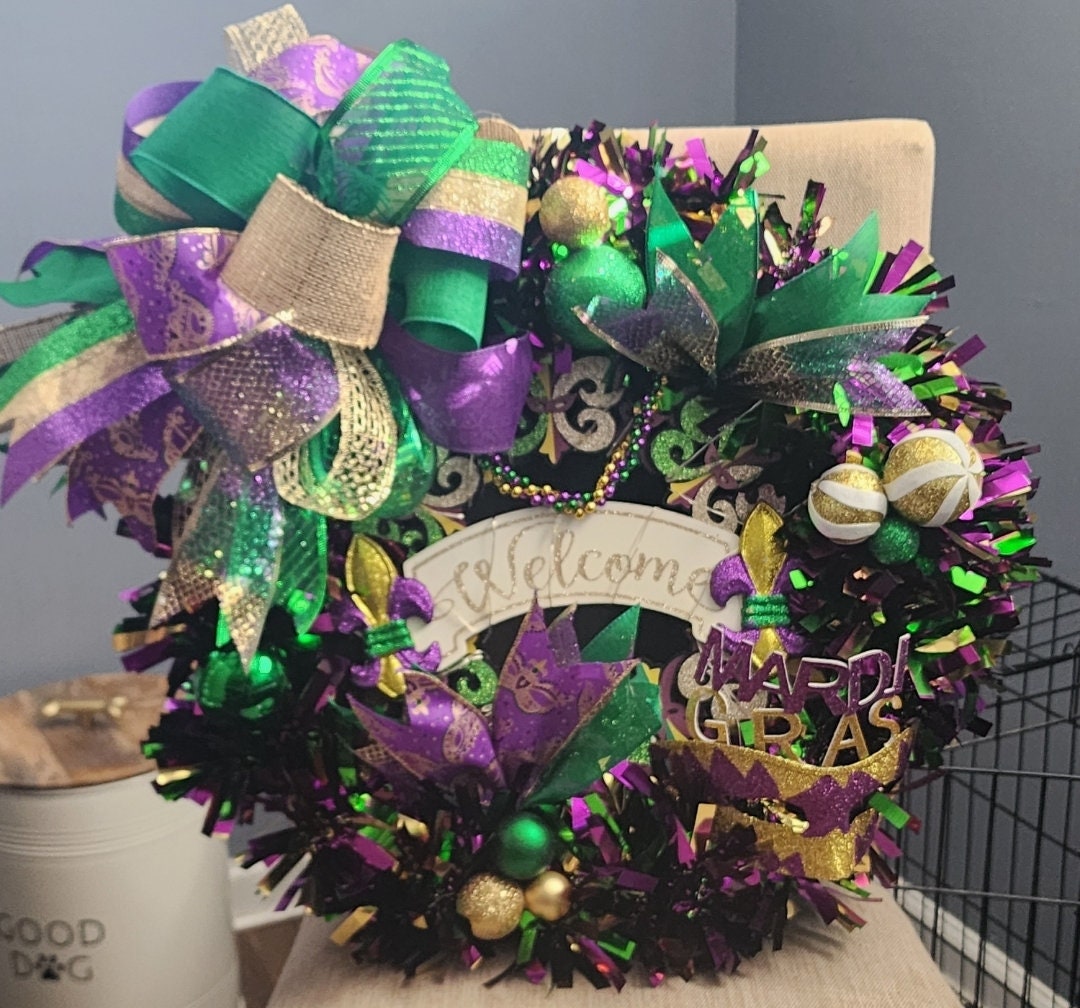 Mardi Gras Wreath Etsy
