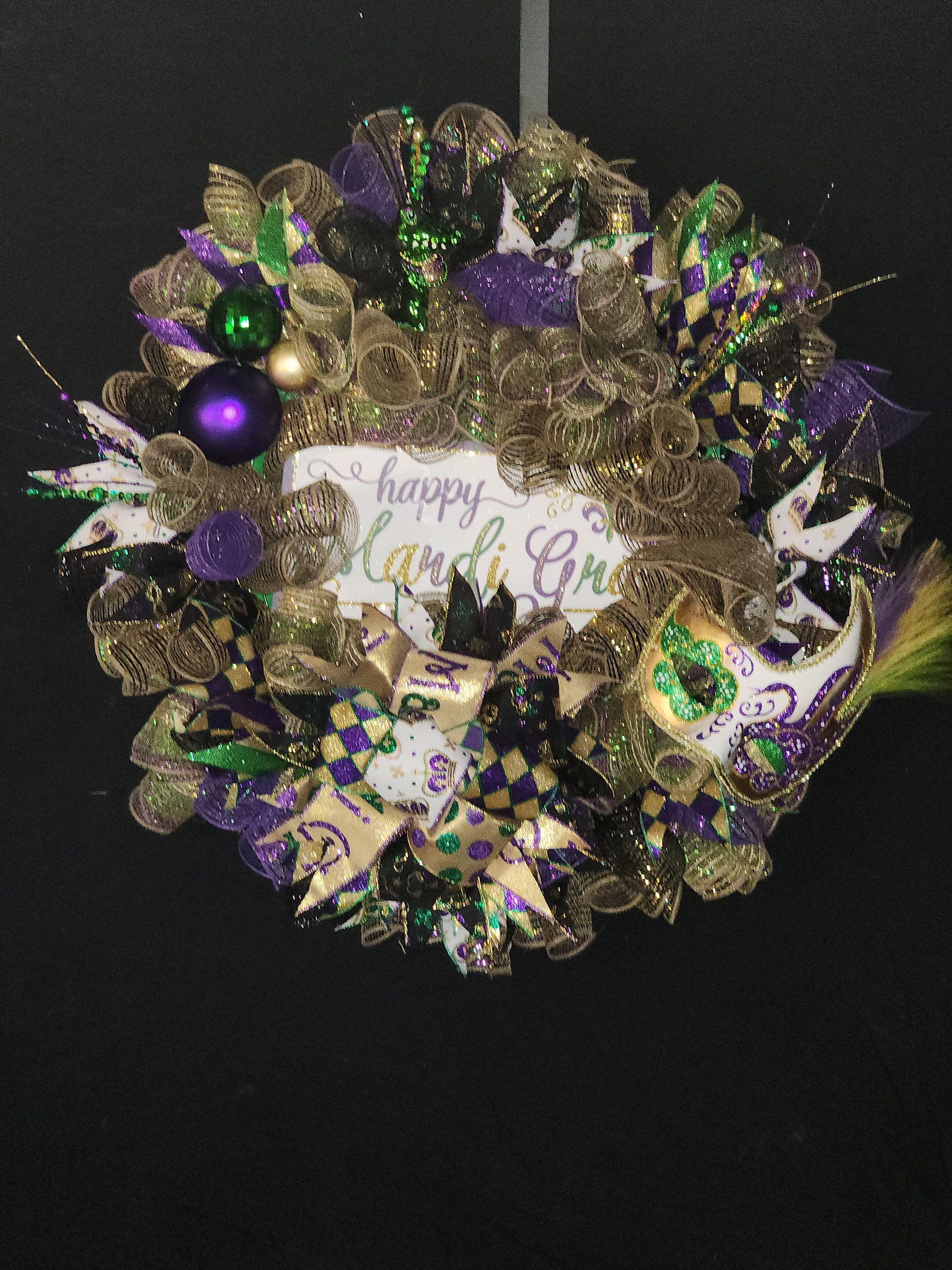 mardi gras ribbon for wreath