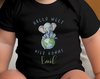 Personlig bodysuit i ekologisk bomull – den perfekta presenten till nyfödda | Ekologisk babybody med tryck | Kortärmad bodysuit, omlottbody, bodysuit
