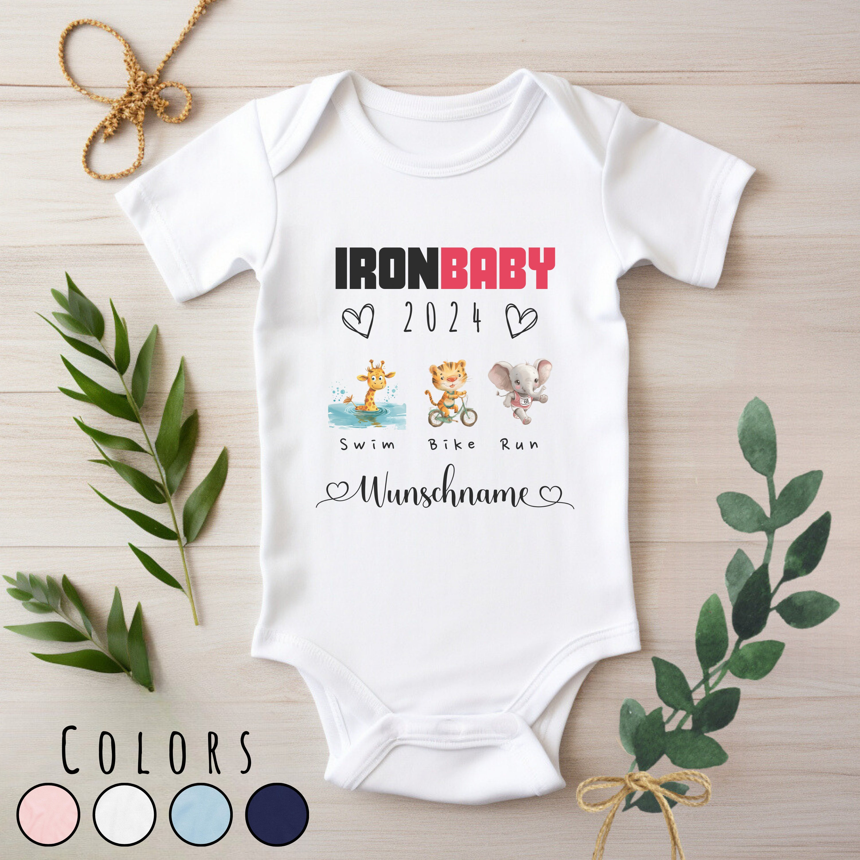 Swim Bike Run Triathlon Baby Bodysuit - Funny & Cute Newborn Onesie, Perfect Baby Shower Gift