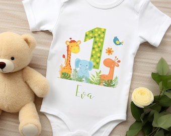 Body bimbo primo compleanno body personalizzato con nome età, idea regalo compleanno bimbo, 1 bimbo compleanno 2024, maglietta compleanno