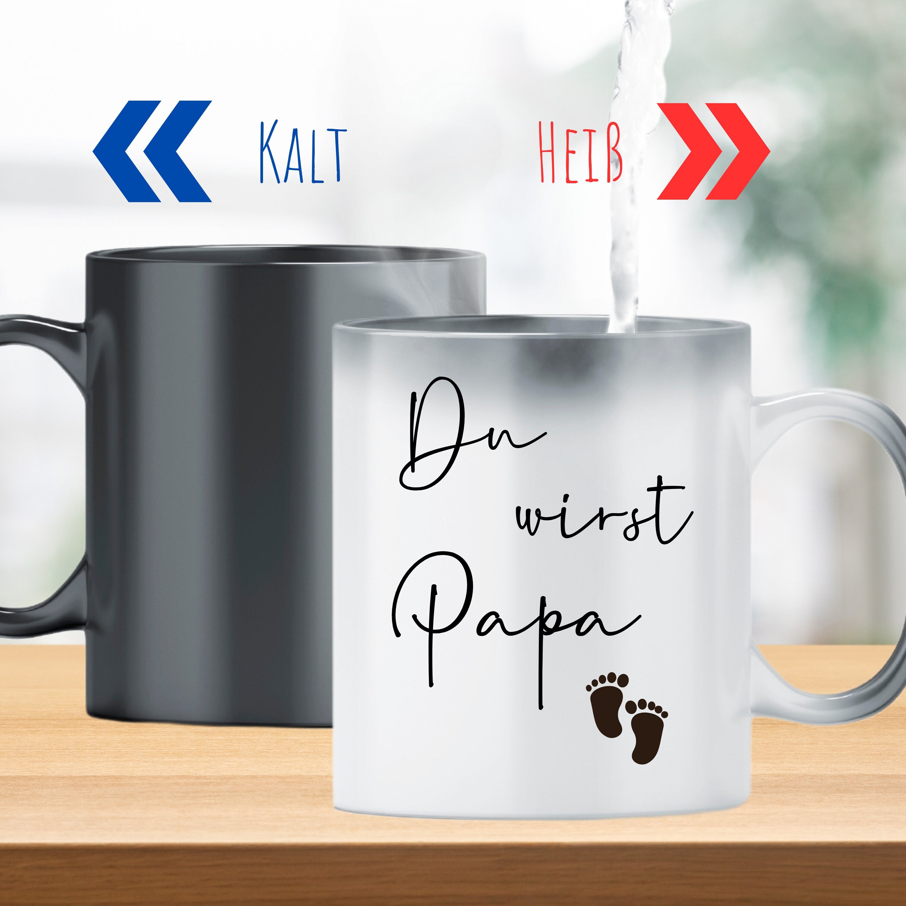 Zaubertasse Mit Eigenem Foto – Magic Mug, Schwarz/weiß Thermo-Effekt, 325 Ml, Anthrazit