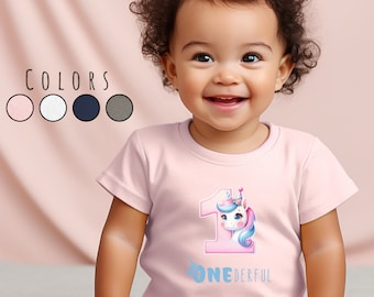 Kleinkind T-Shirt Einhorn Erster Geburtstag, Tshirt Baumwolle Kindergeburtstag, Geburtstagsgeschenk Baby, Geburtstagsshirt Kinder 2024