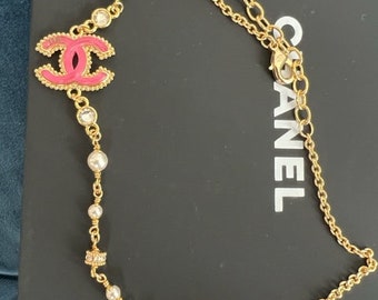 Authentic vintage Chanel pink necklace
