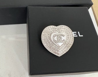 Authentic vintage chanel heart brooch