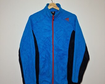 Adidas - Mens Retro Medium Blue, Black & Orange Fleece Full Zip Jacket '11 Japan